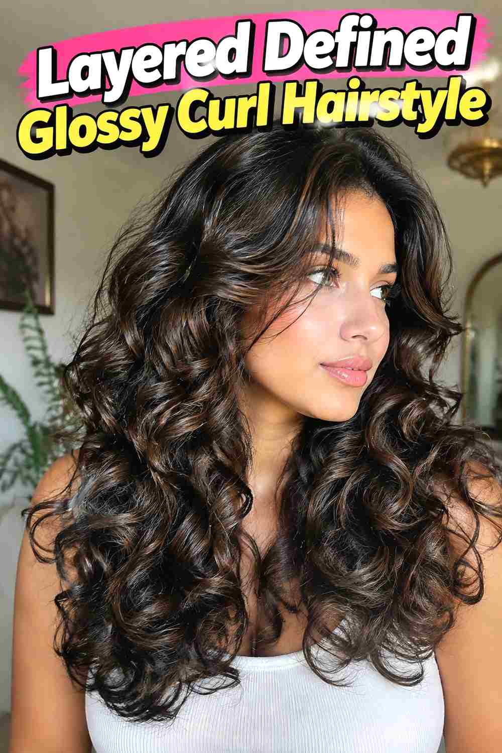 4. Layered Defined Glossy Curl Hairstyle