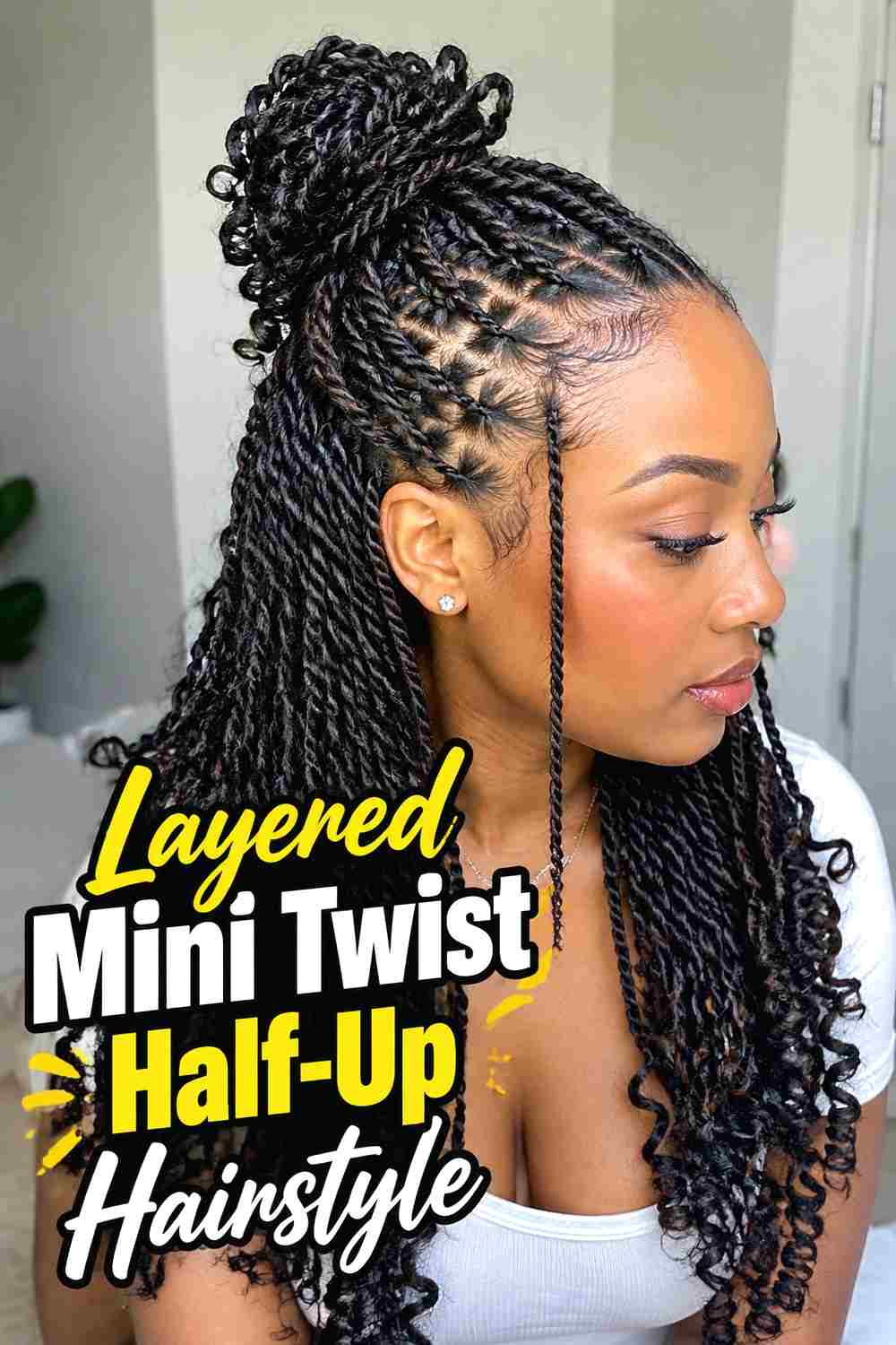 17. Layered Mini Twist Half Up Hairstyle