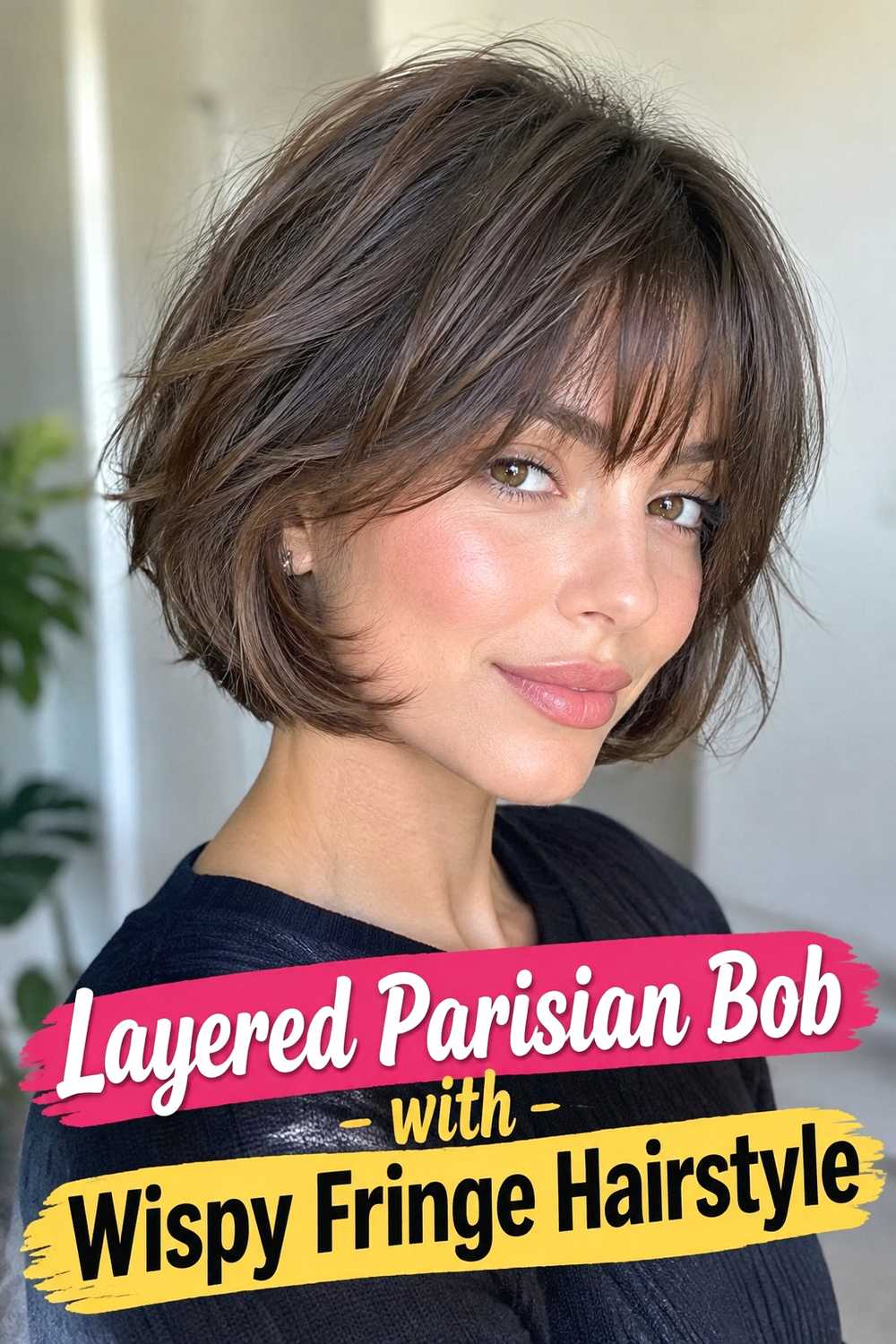7. Layered Parisian Bob With Wispy Fringe Hairstyle