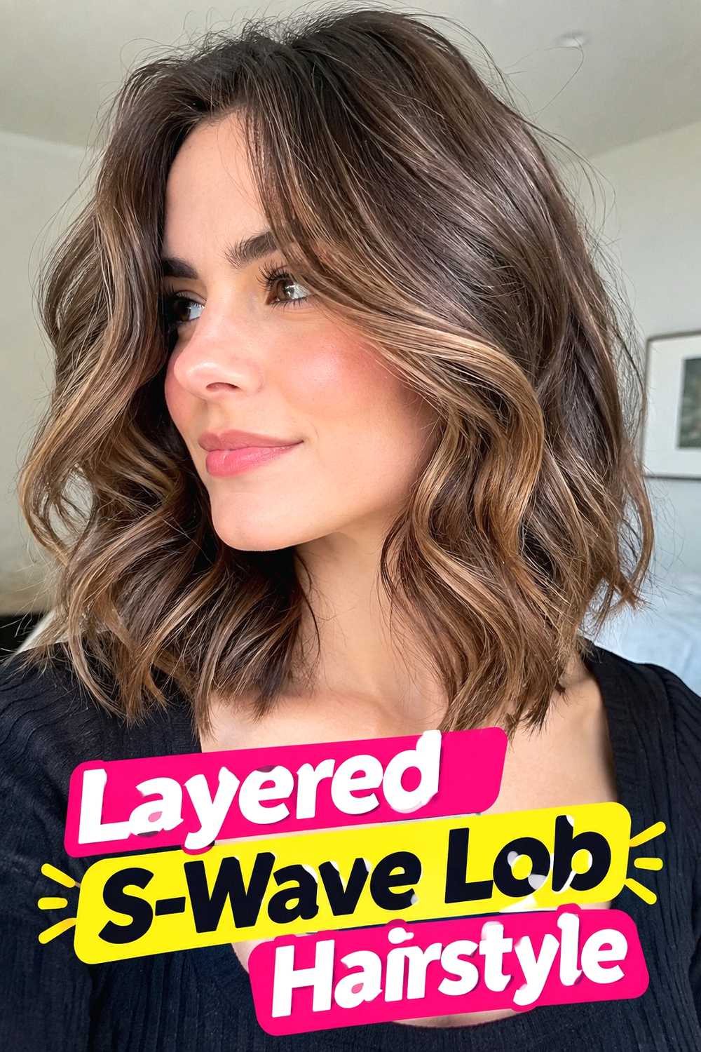 11. Layered S Wave Lob Hairstyle