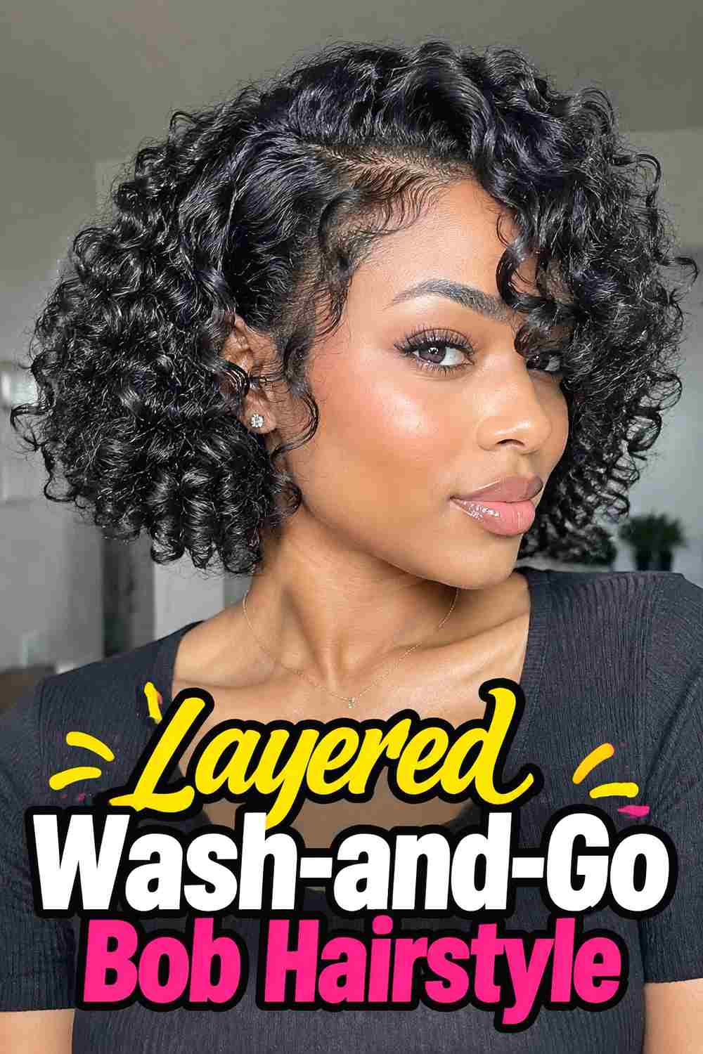 7. Layered Wash And Go Bob Hairstyle