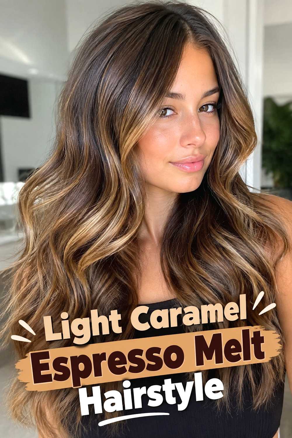 14. Light Caramel Espresso Melt Hairstyle