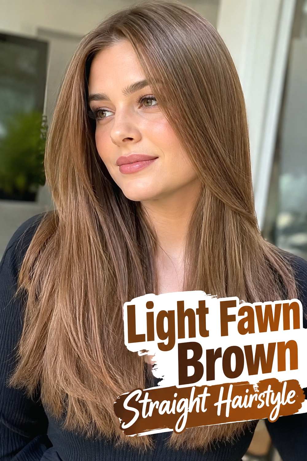 Light Fawn Brown Straight Hairstyle