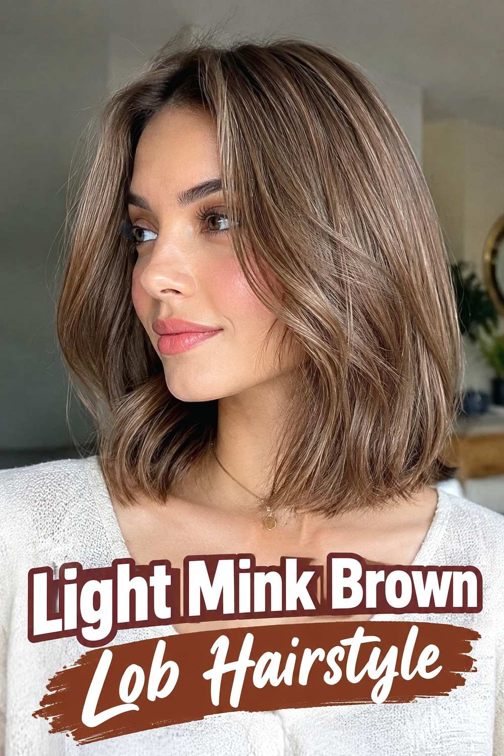 4. Light Mink Brown Lob Hairstyle