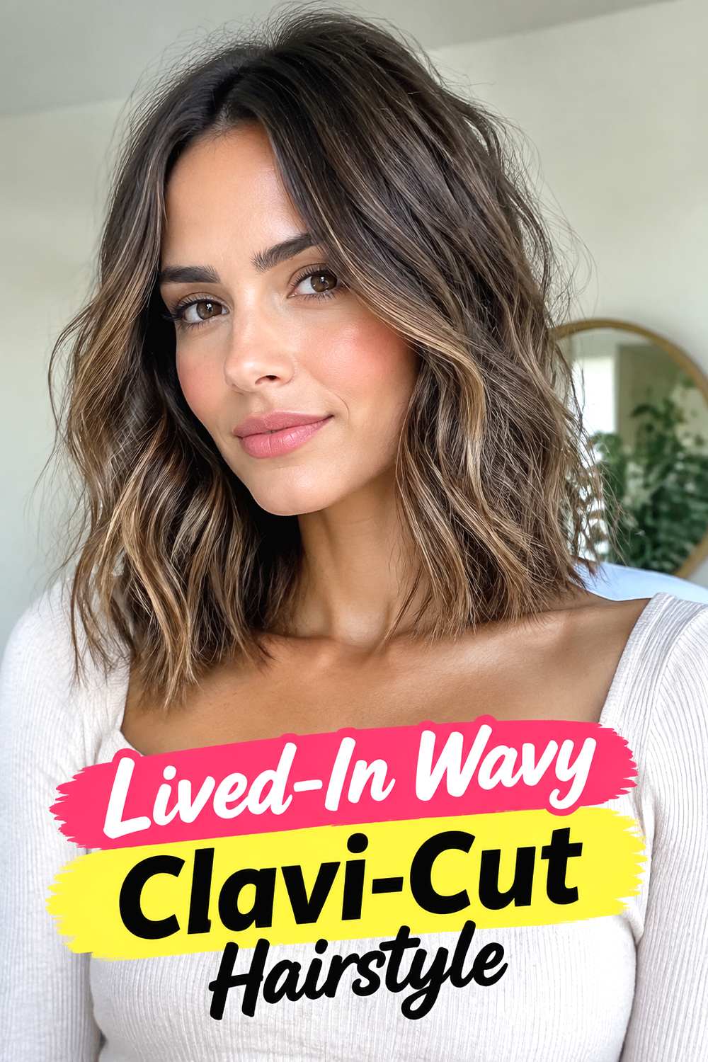 Lived-In Wavy Clavi-Cut Hairstyle