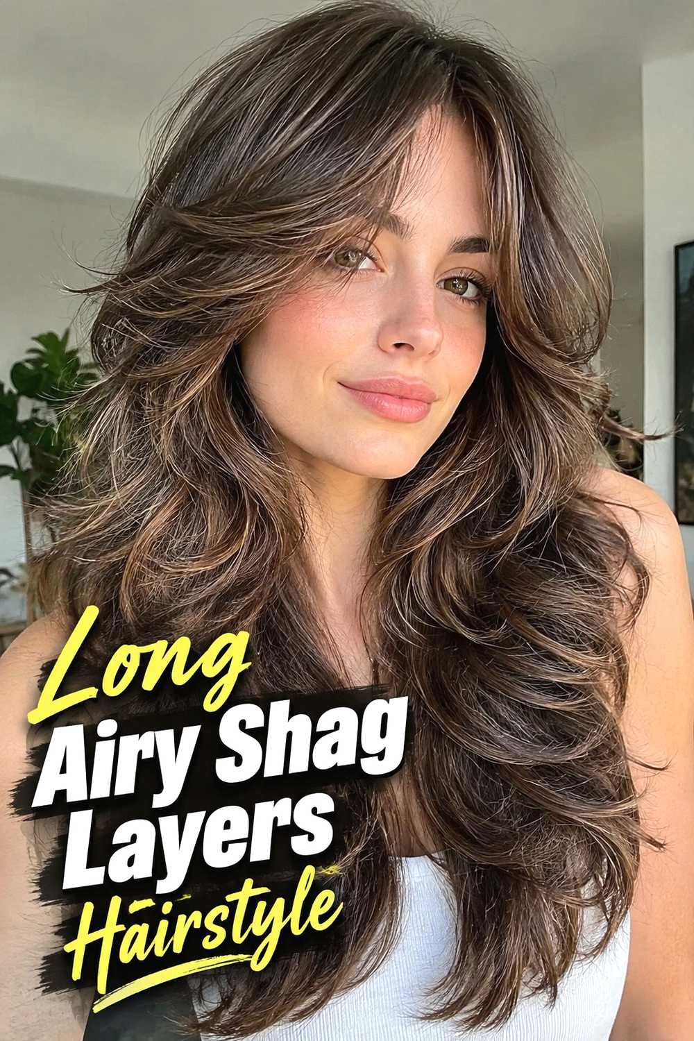 2. Long Airy Shag Layers Hairstyle