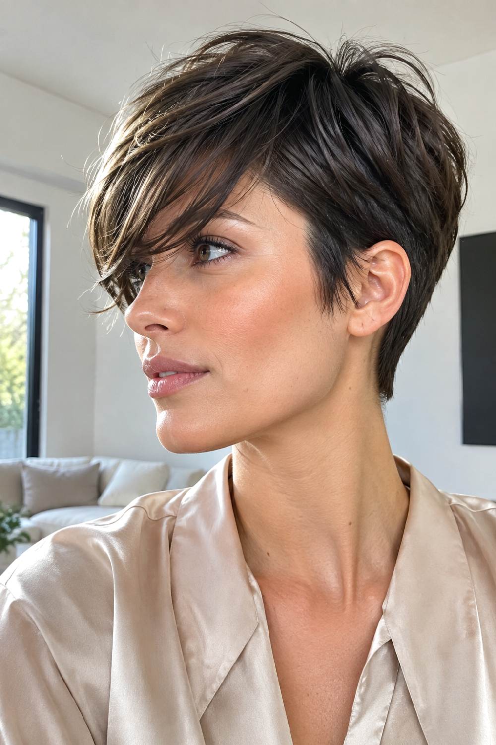 Long-Bang Pixie Baddie Hairstyle