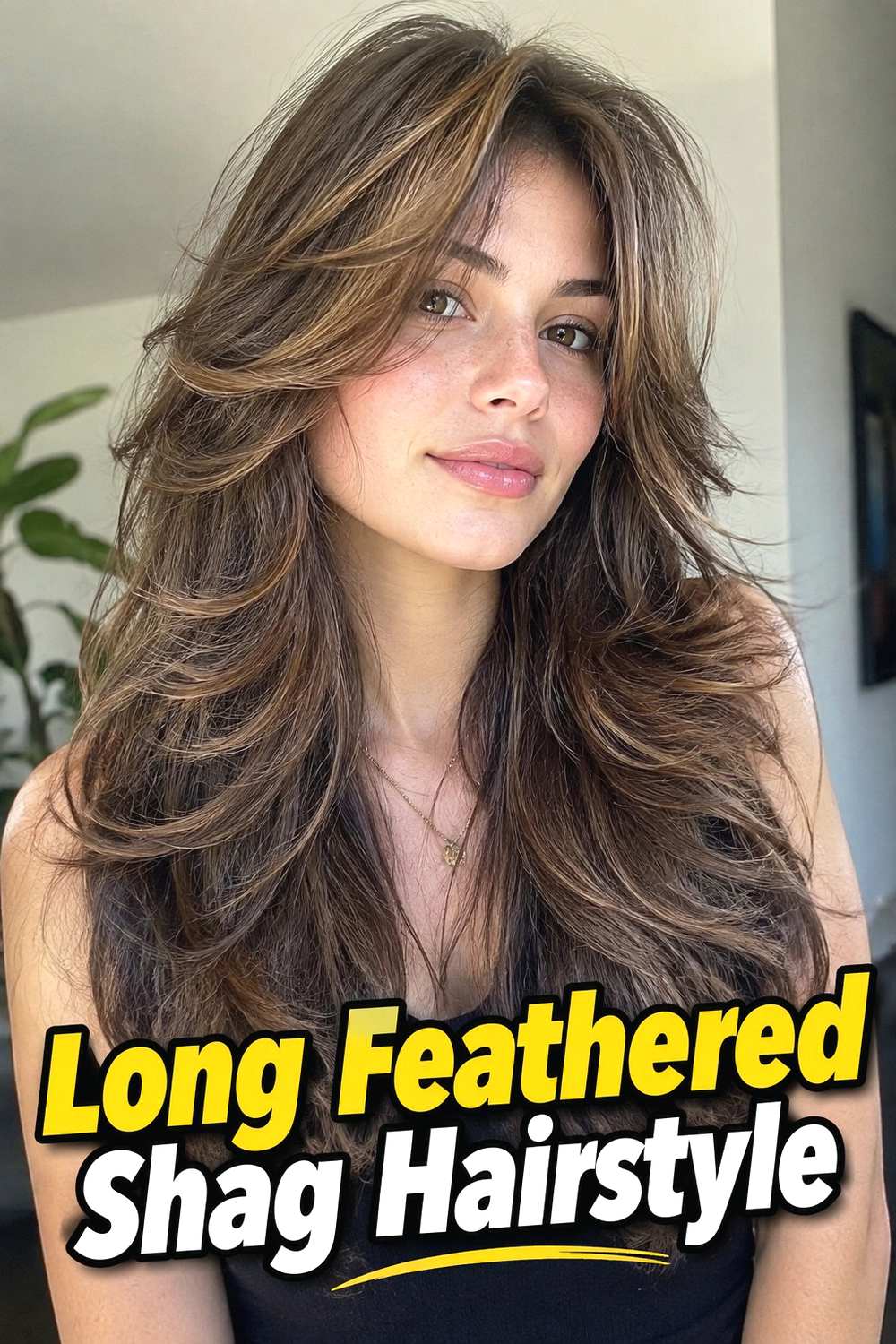 1. Long Feathered Shag Hairstyle