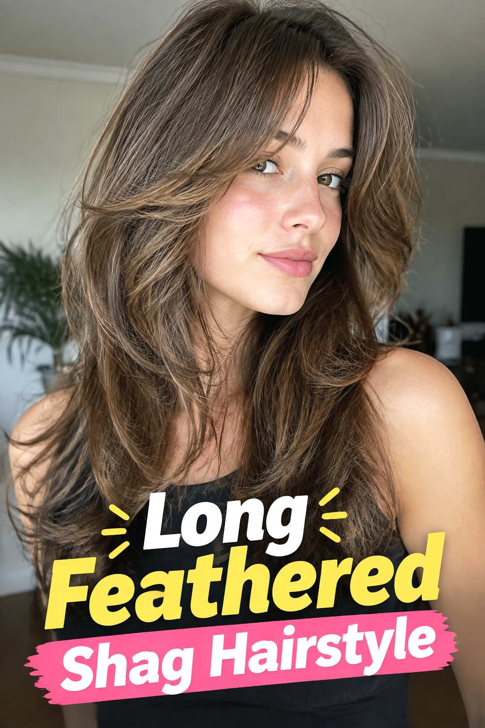 Long Feathered Shag Hairstyle