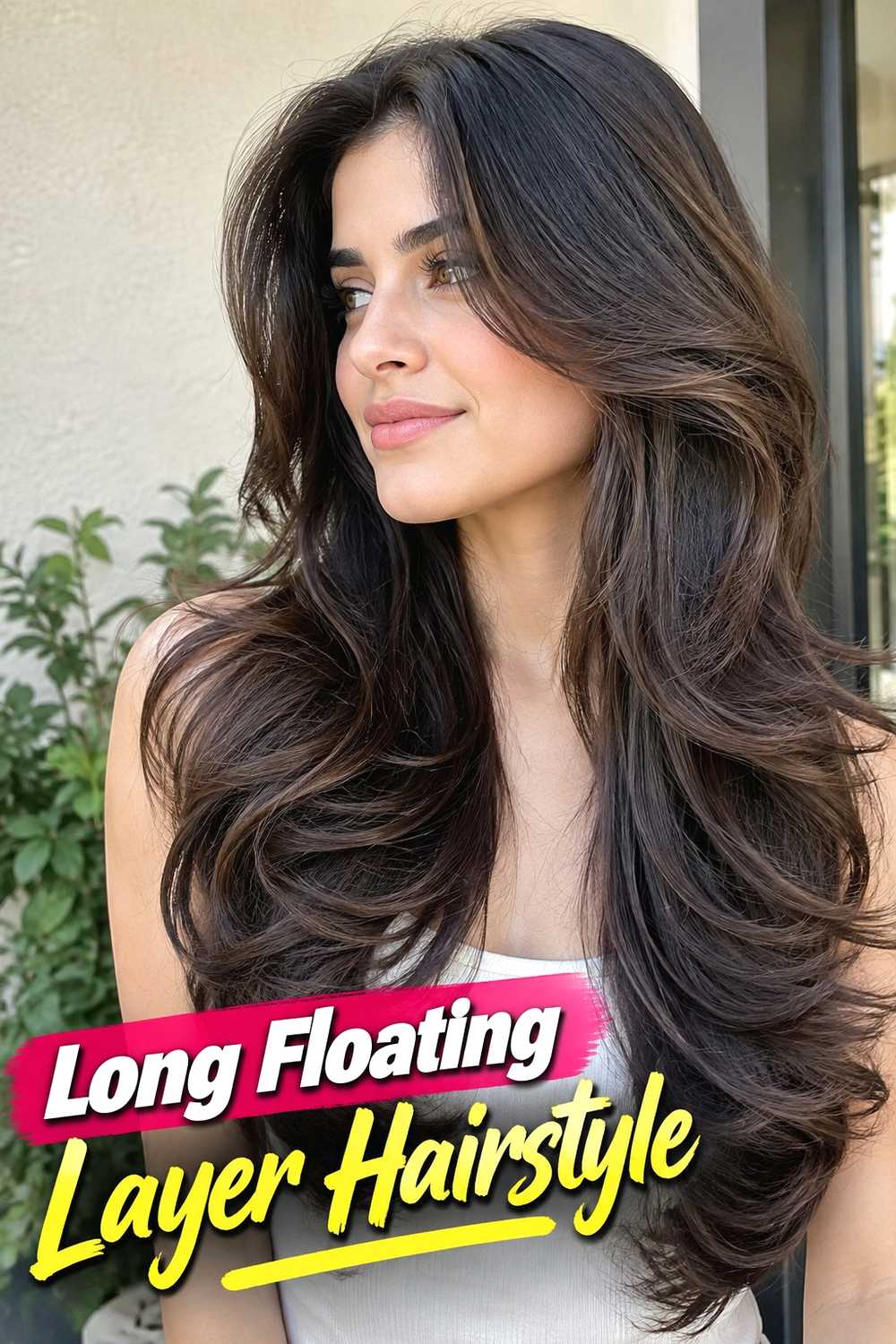 2. Long Floating Layer Hairstyle
