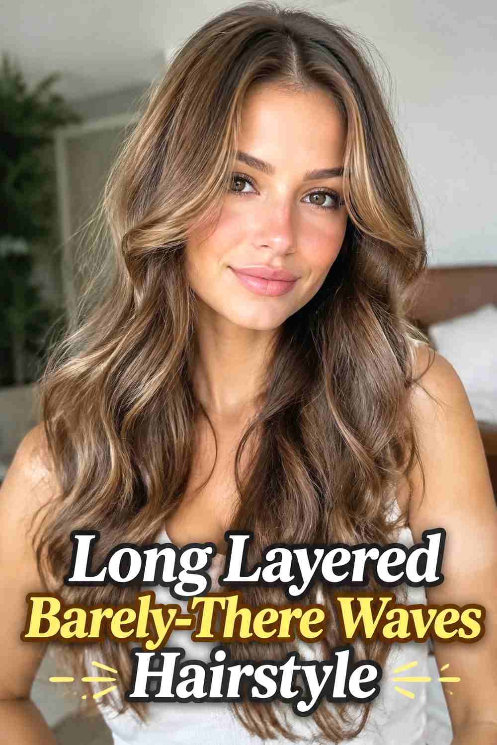 3. Long Layered Barely There Waves Hairstyle