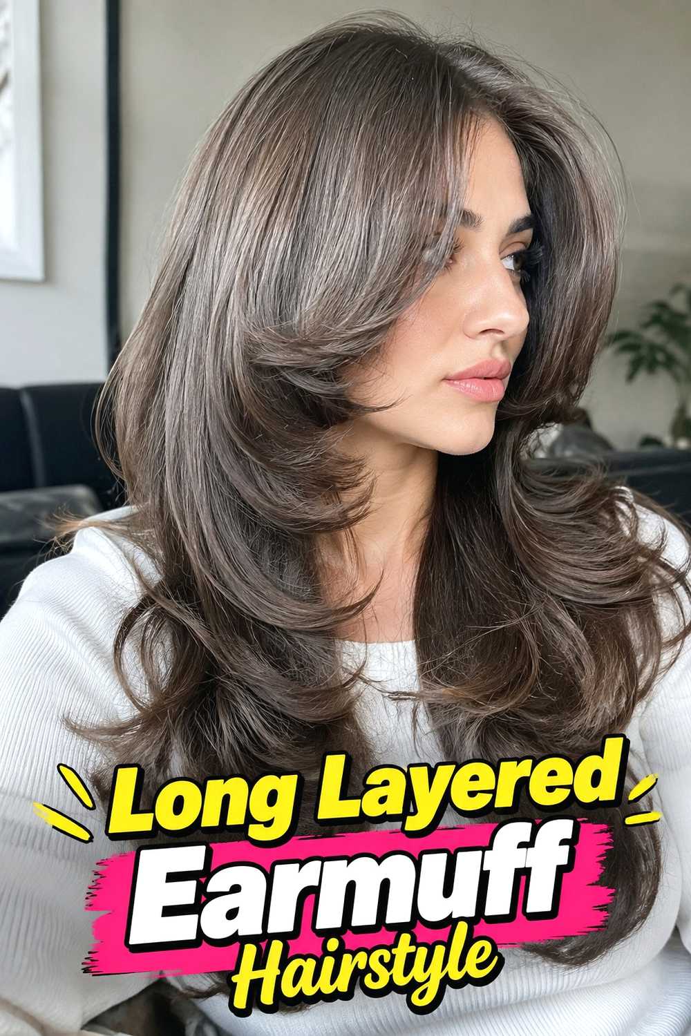 7. Long Layered Earmuff Hairstyle