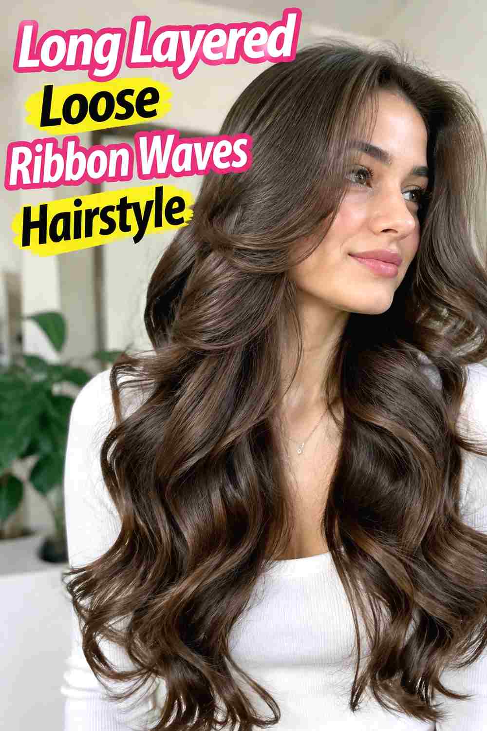 4. Long Layered Loose Ribbon Waves Hairstyle