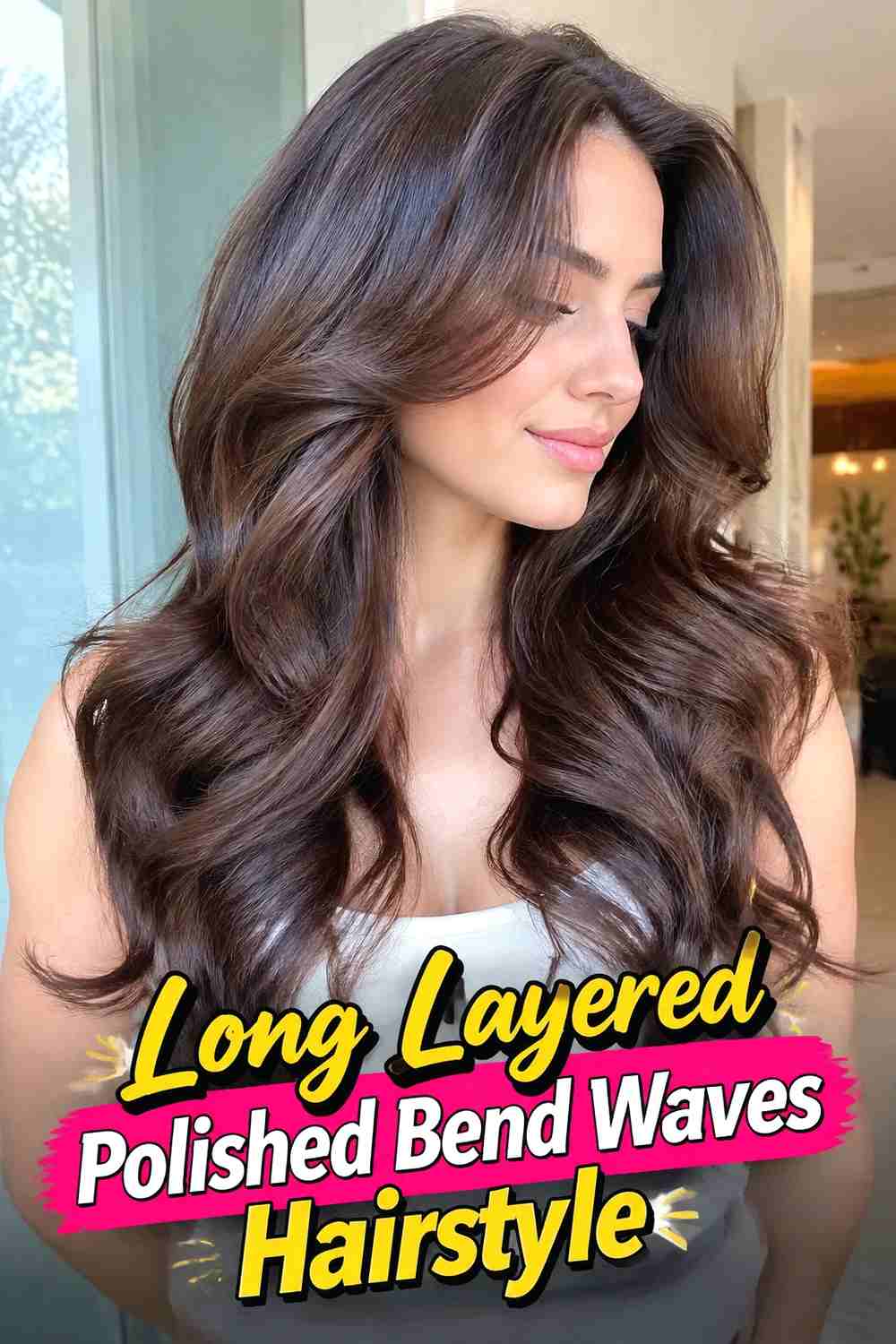 6. Long Layered Polished Bend Waves Hairstyle