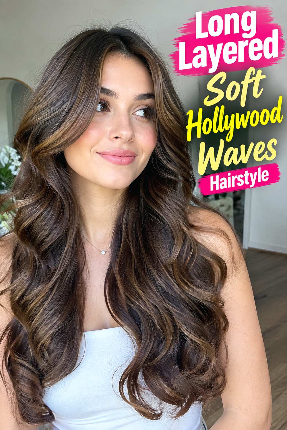 Long Layered Soft Hollywood Waves Hairstyle