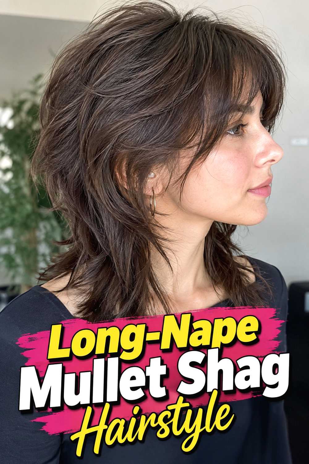 9. Long Nape Mullet Shag Hairstyle