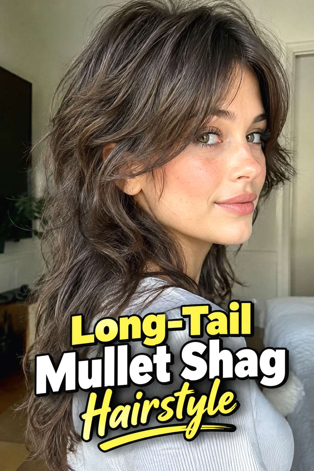 Long-Tail Mullet Shag Hairstyle