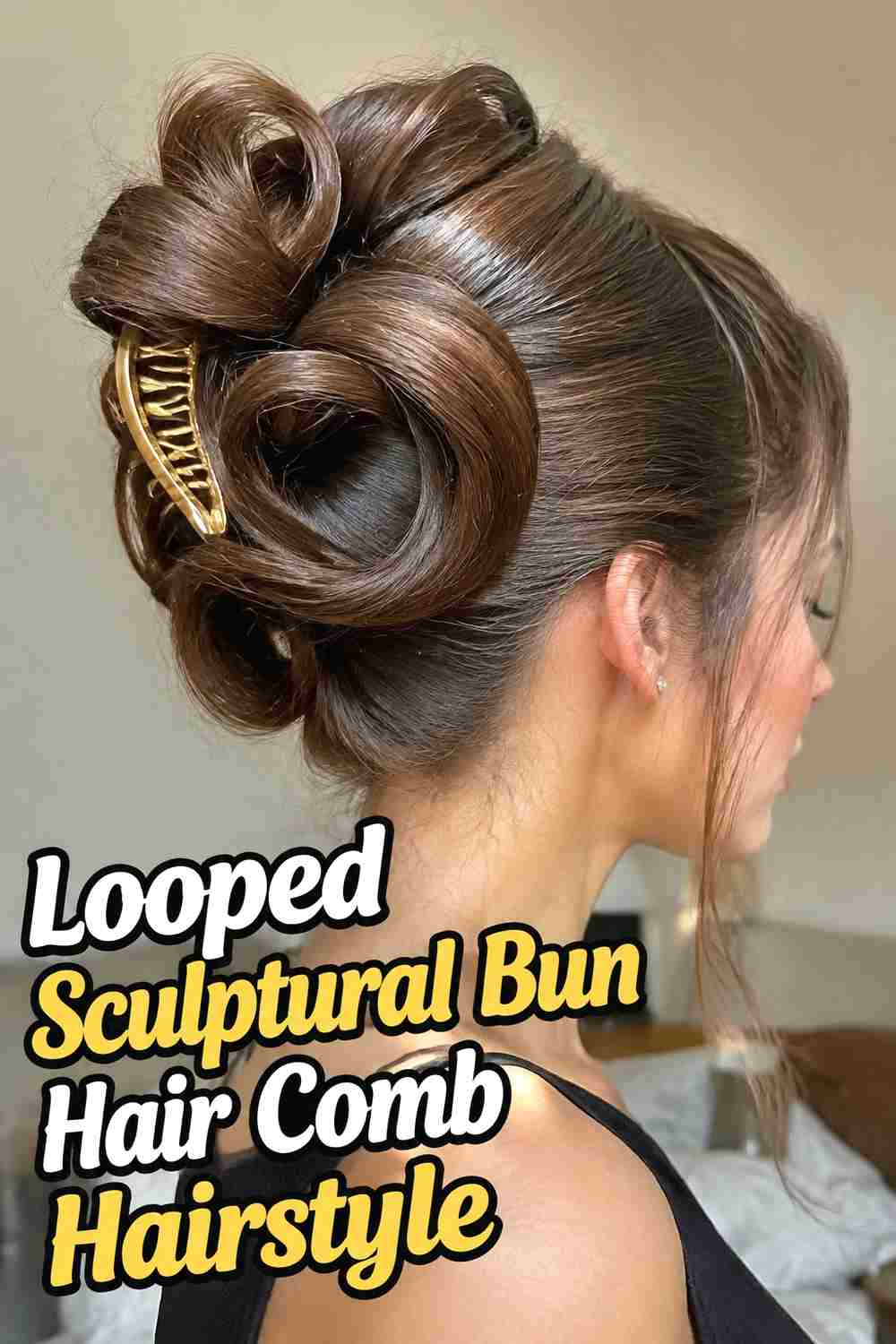 5. Looped Sculptural Bun Hair Comb Hairstyle