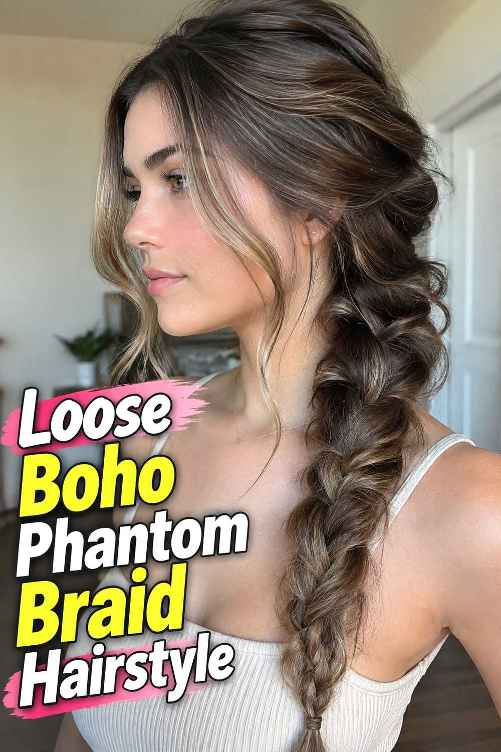1. Loose Boho Phantom Braid Hairstyle