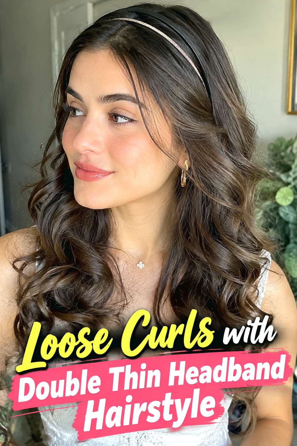 Loose Curls with Double Thin Headband Hairstyle