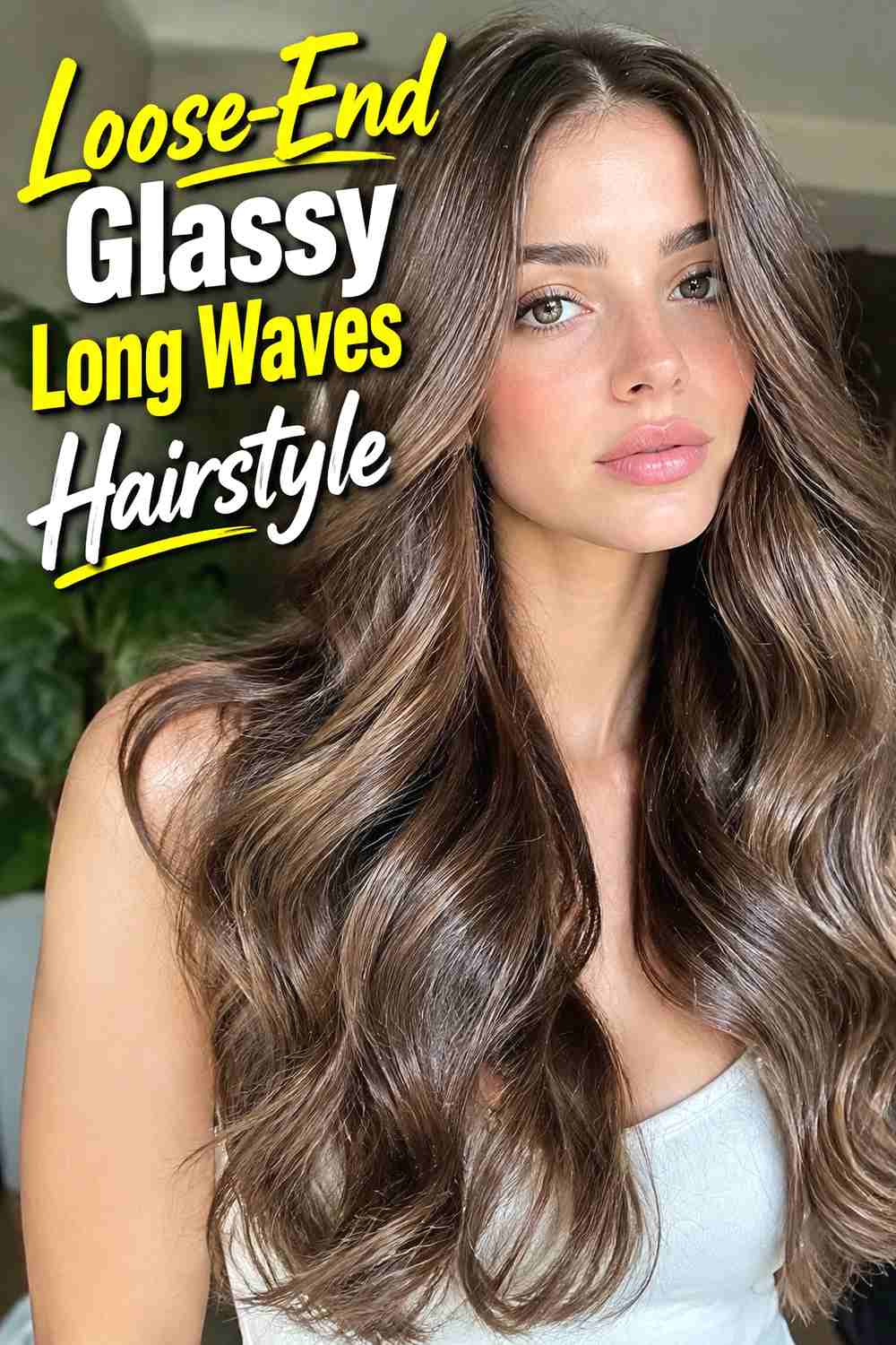 11. Loose End Glassy Long Waves Hairstyle