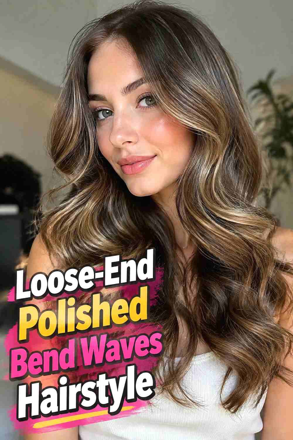 13. Loose End Polished Bend Waves Hairstyle
