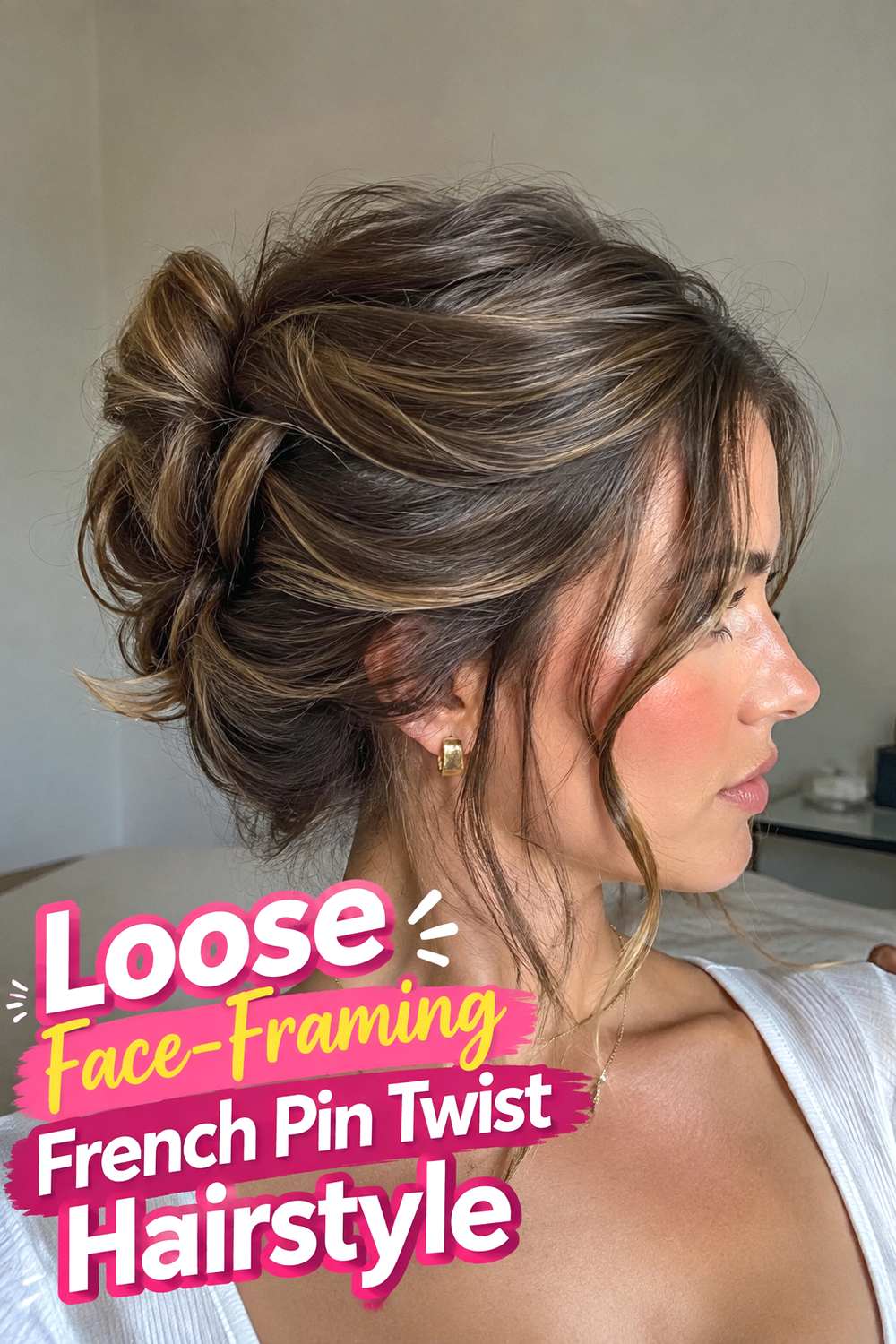 Loose Face-Framing French Pin Twist Hairstyle