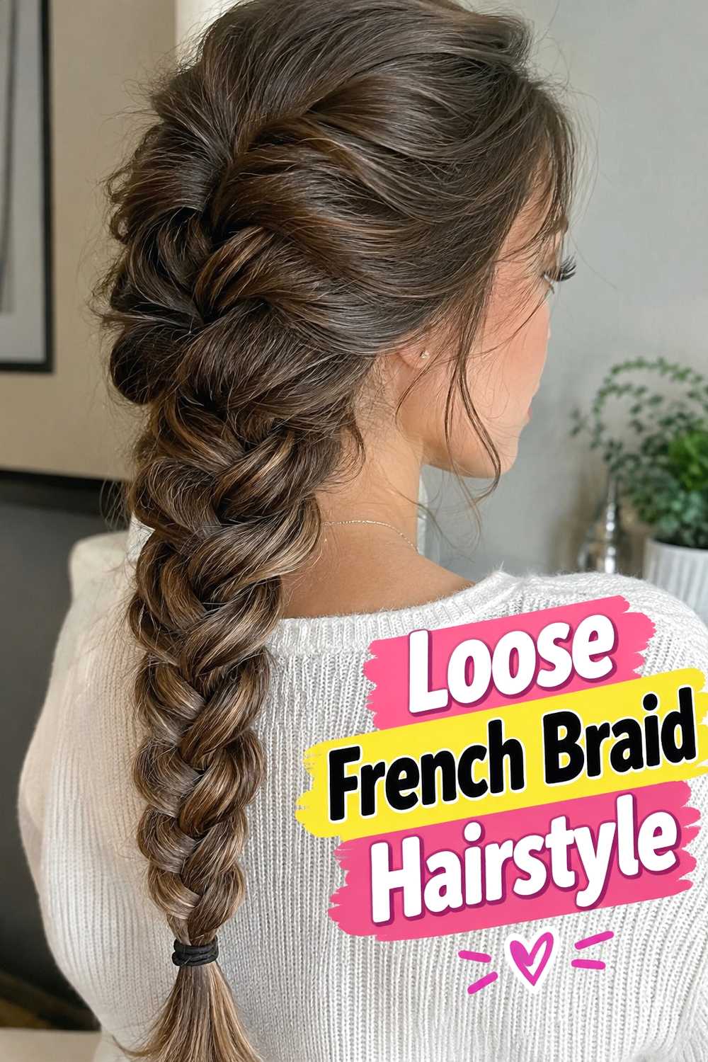 6. Loose French Braid Hairstyle
