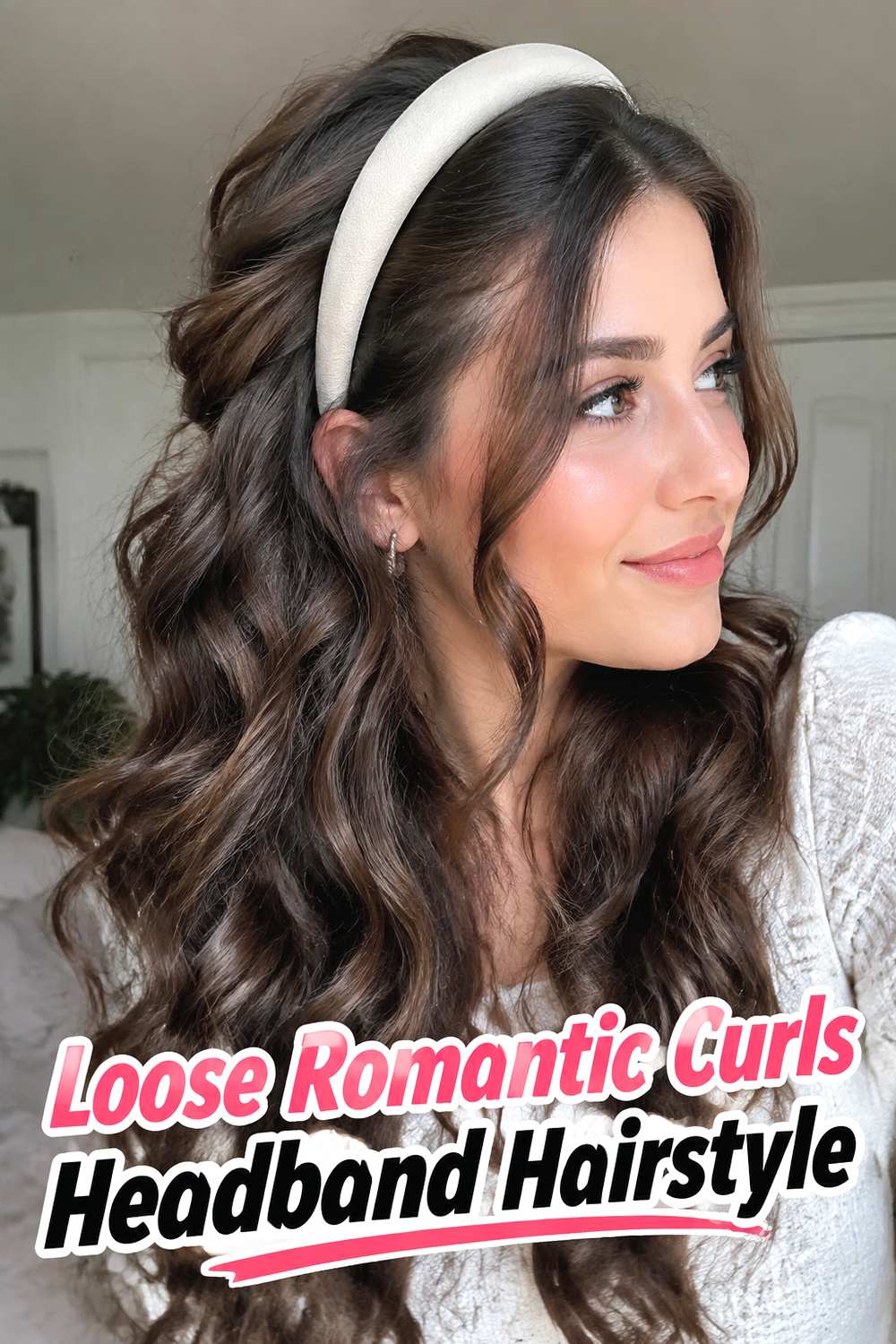Loose Romantic Curls Headband Hairstyle