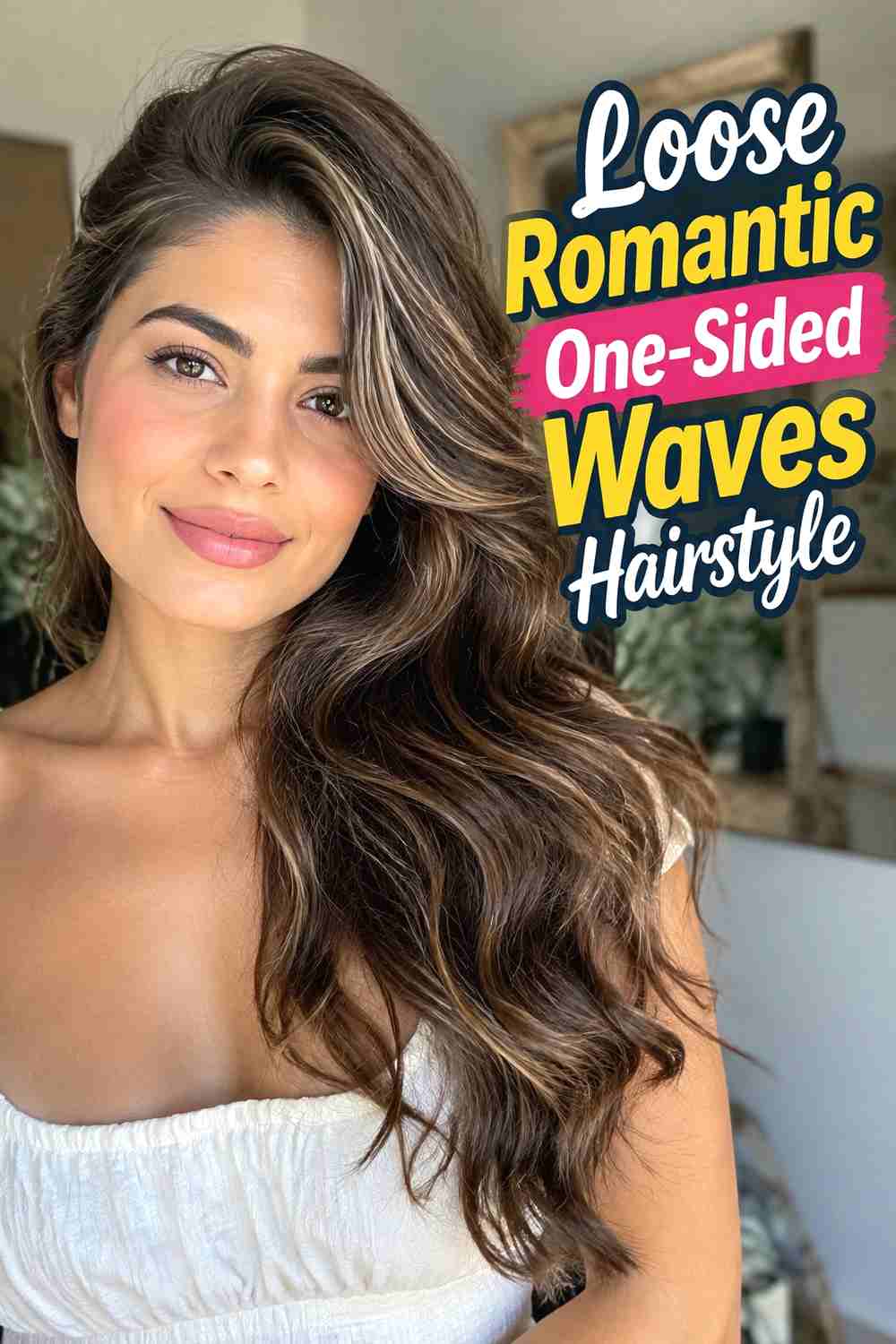 11. Loose Romantic One Sided Waves Hairstyle