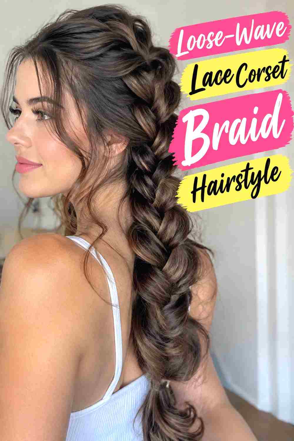 4. Loose Wave Lace Corset Braid Hairstyle