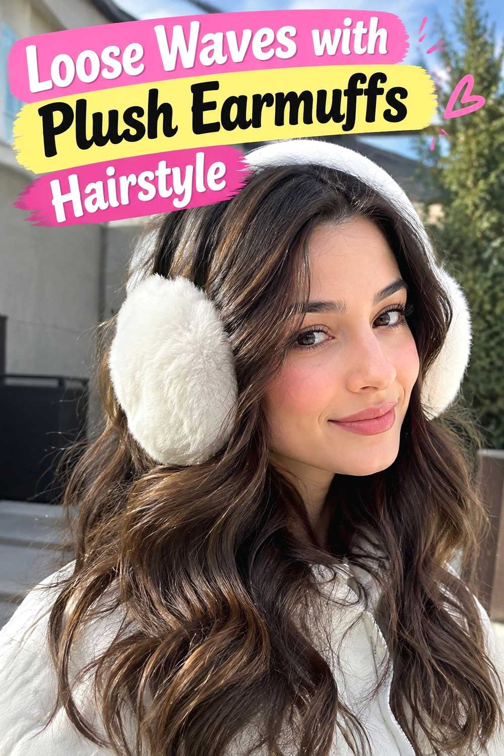 1. Loose Waves With Plush Earmuffs Hairstyle