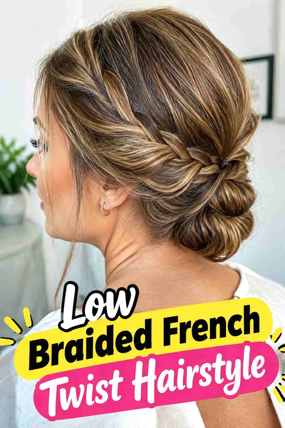 13. Low Braided French Twist Hairstyle