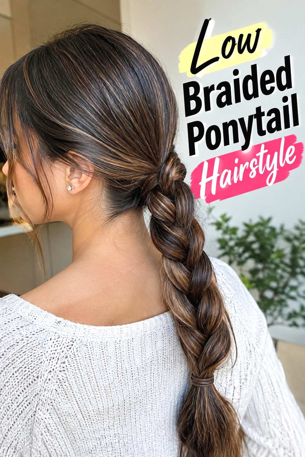 9. Low Braided Ponytail Hairstyle