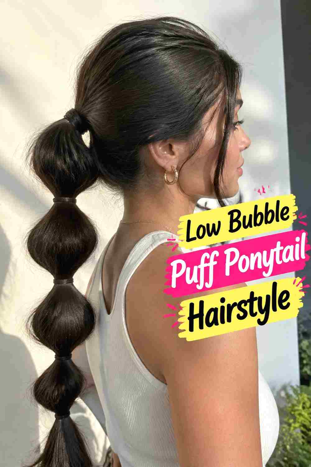 3. Low Bubble Puff Ponytail Hairstyle