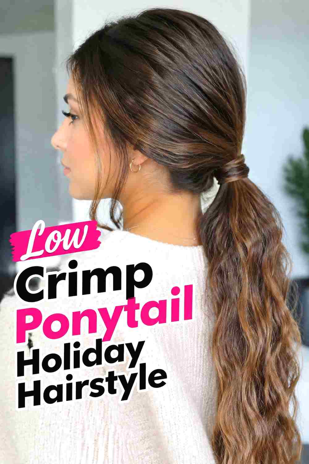 5. Low Crimp Ponytail Holiday Hairstyle