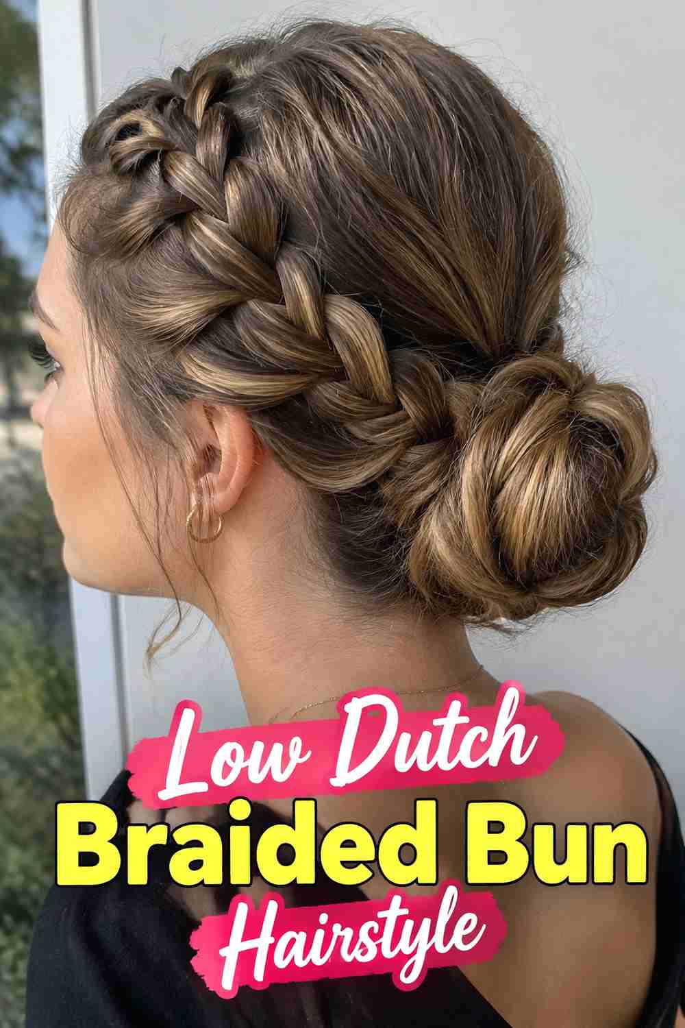 4. Low Dutch Braided Bun Hairstyle