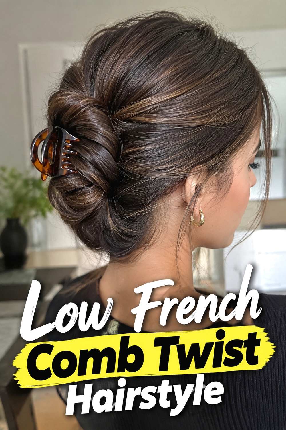 5. Low French Comb Twist Hairstyle