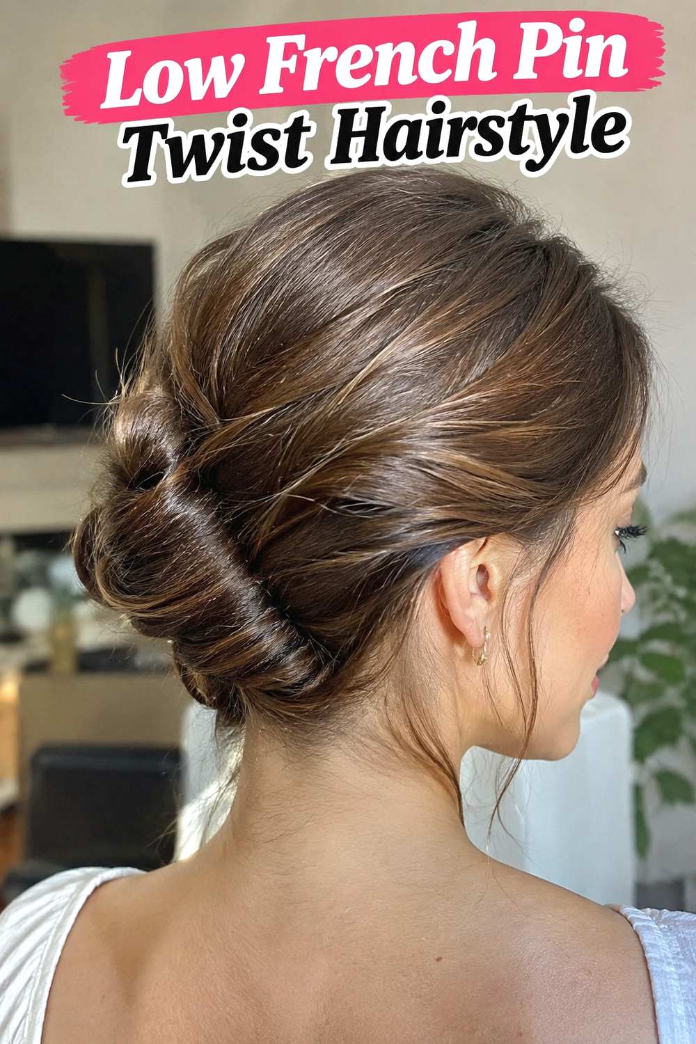 Low French Pin Twist Hairstyle