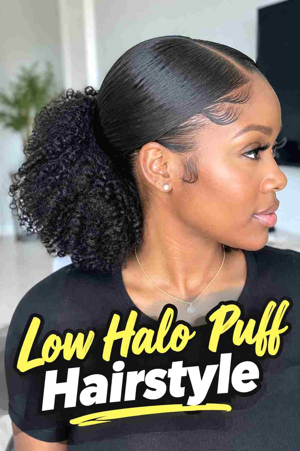 3. Low Halo Puff Hairstyle