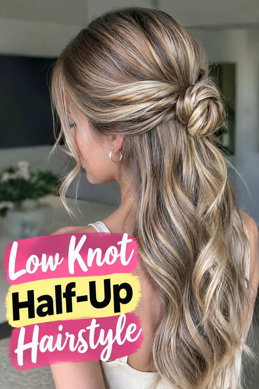 Low Knot Half-Up Hairstyle