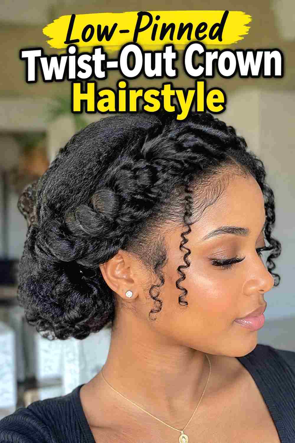 13. Low Pinned Twist Out Crown Hairstyle