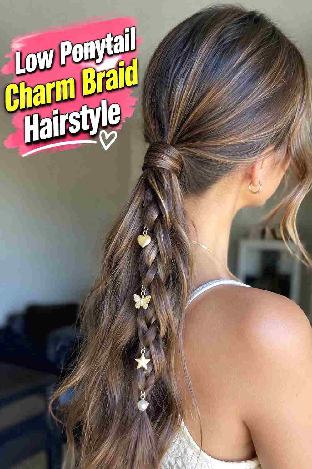 6. Low Ponytail Charm Braid Hairstyle