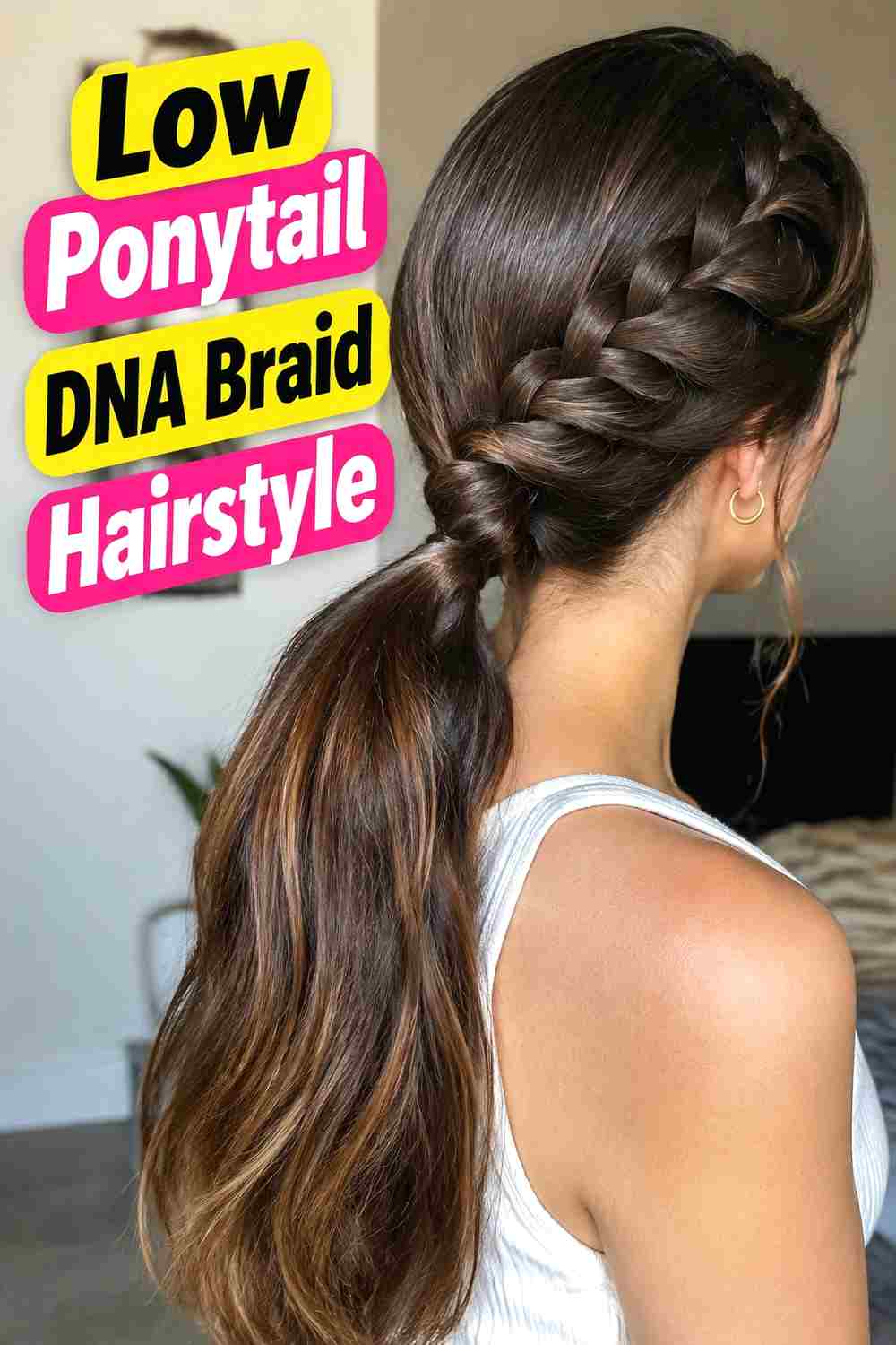 6. Low Ponytail Dna Braid Hairstyle