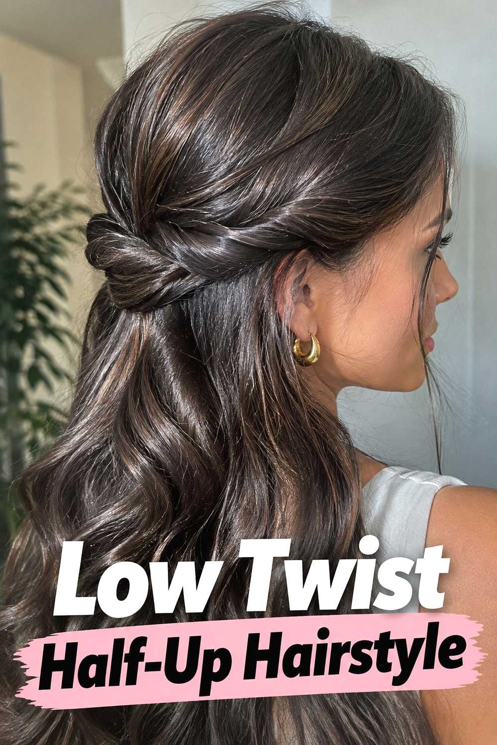 6. Low Twist Half Up Hairstyle