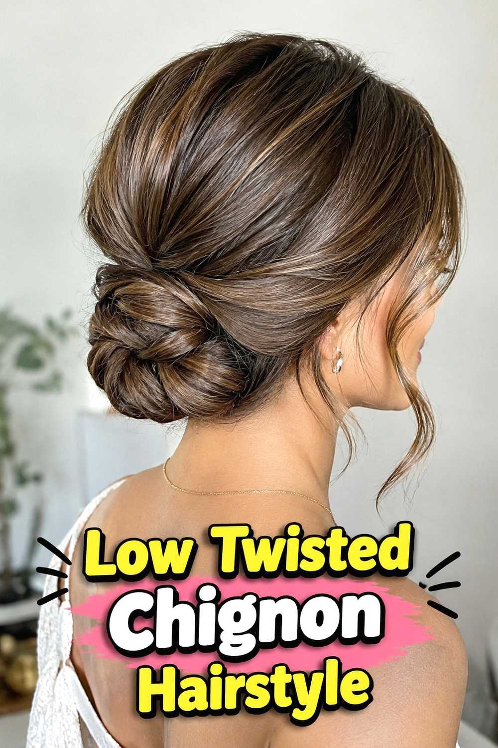 3. Low Twisted Chignon Hairstyle