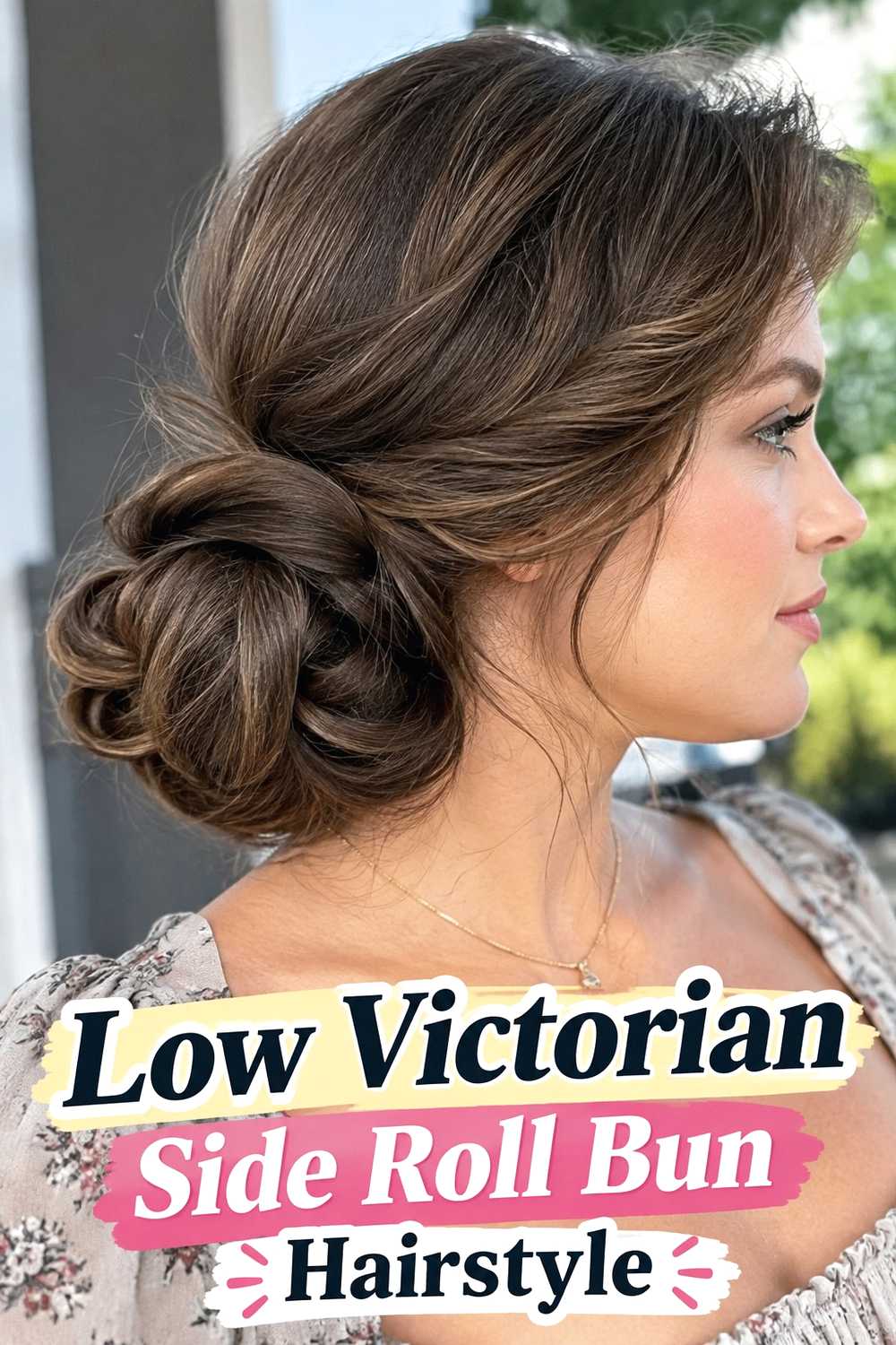 3. Low Victorian Side Roll Bun Hairstyle