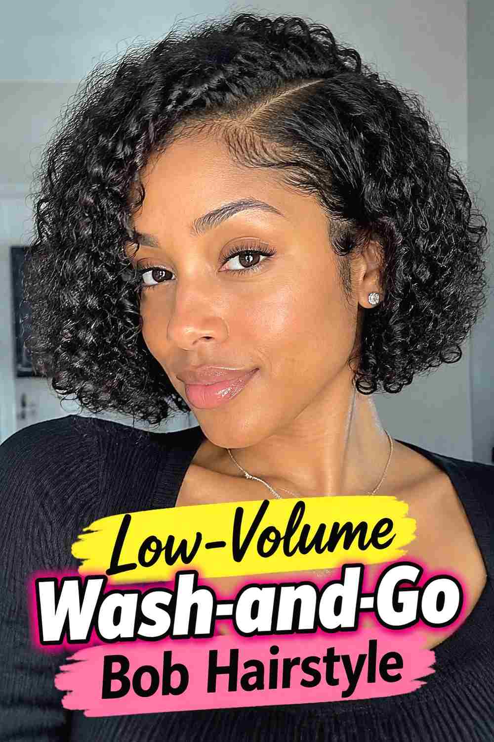 13. Low Volume Wash And Go Bob Hairstyle