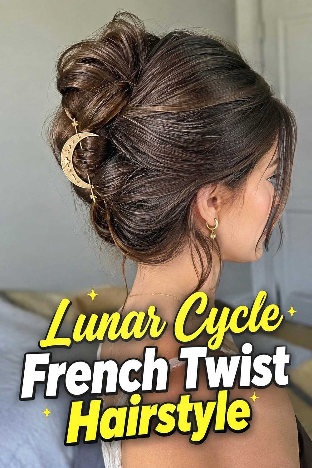 3. Lunar Cycle French Twist Hairstyle