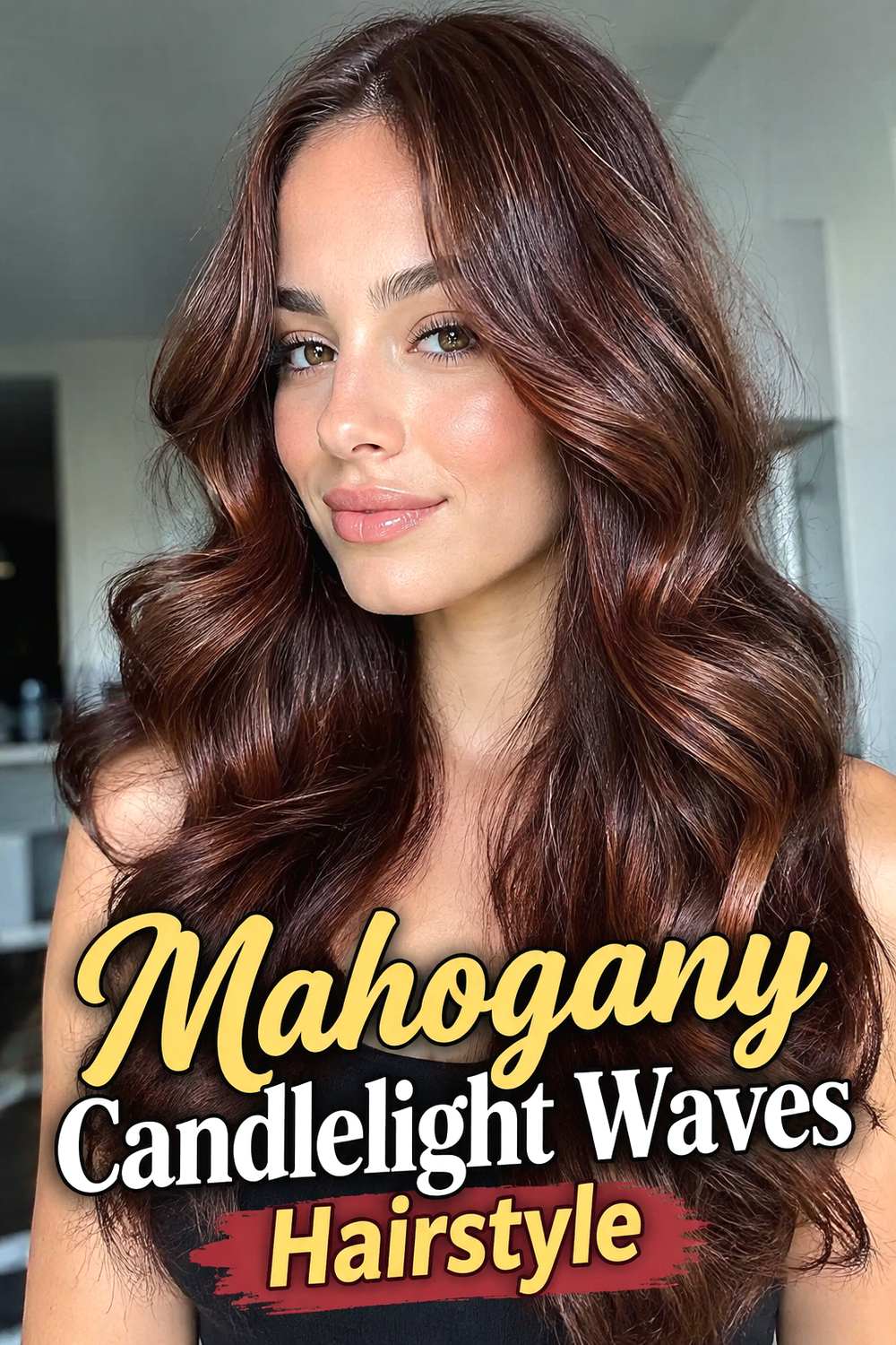 Mahogany Candlelight Waves Hairstyle